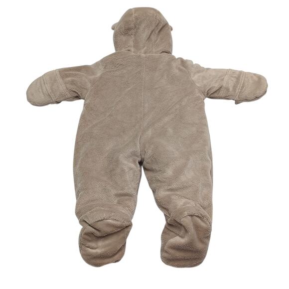 Carters Baby Pram 3-6 months Tan Bear Ears Full Zip Furry Little Explorer One Pc - Picture 4 of 10